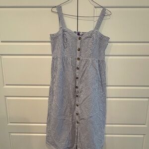 Blue Linen & Cotton Seraphine Maternity Dress - Size 10